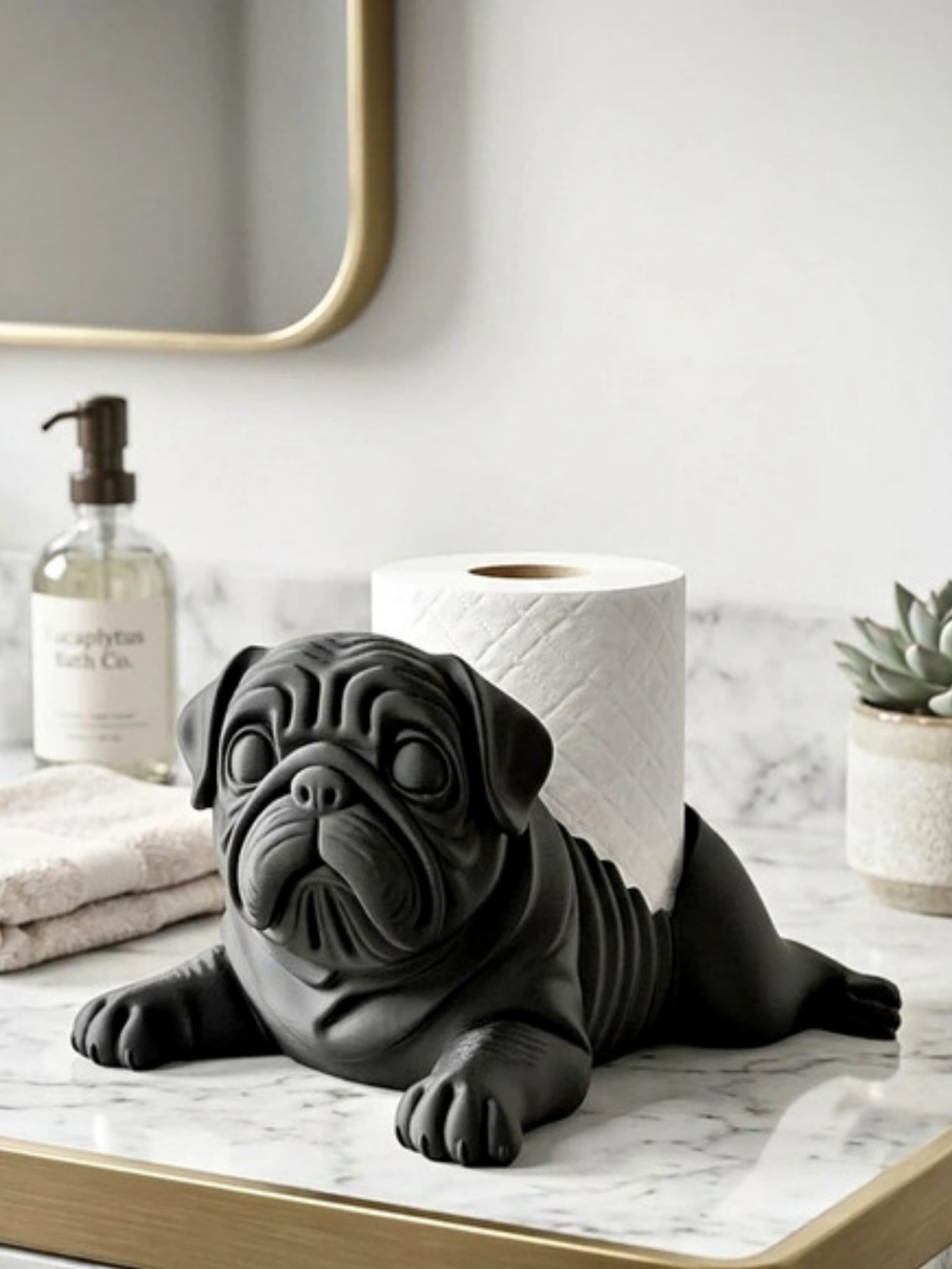 Chunky Pug Toilet Paper Holder